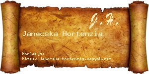 Janecska Hortenzia névjegykártya